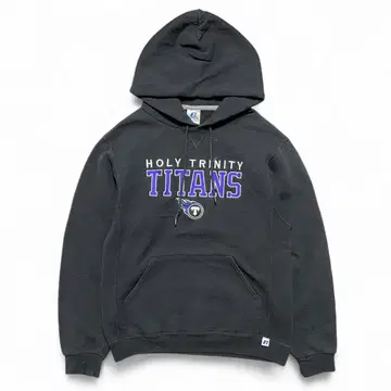 USA 구제 의류 러셀 풀오버 맨투맨 후드티 프린트 블랙