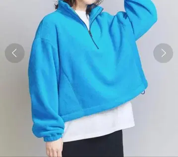 BEAUTY & YOUTH : 하프 지퍼 플리스 자켓 스카이블루