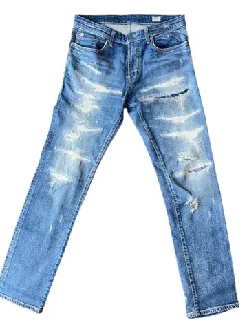 일본제 EDWIN 에드윈 데미지 가공 스트레치 데님 팬츠 W33