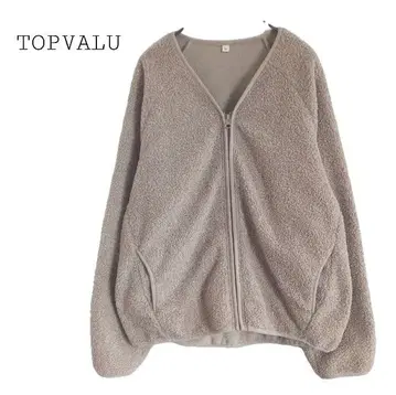 집업 플리스 자켓 소프트 보아 라이트 아우터 방한 베이지