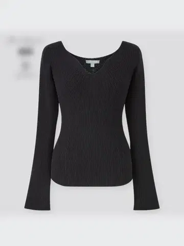 마메쿠로구치 유니클로 3D 리브 스웨터 (긴팔) 블랙 M