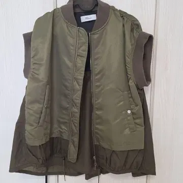 야마다야 부티크 오디너리 올리브 집업 베스트