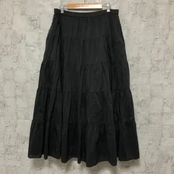 [ 23구 ] 실크 혼방 티어드 롱 플레어 스커트 46(4L)