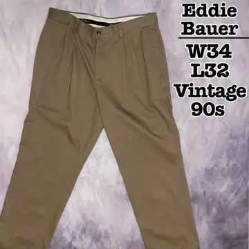 90s Eddie Bauer 치노 팬츠 2턱 팬츠 베이지 W34L32