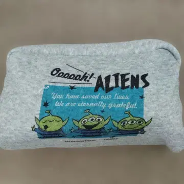 에이리언 프린트 에코백 그레이