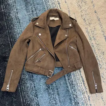ZARA 브라운 스웨이드 바이커 자켓