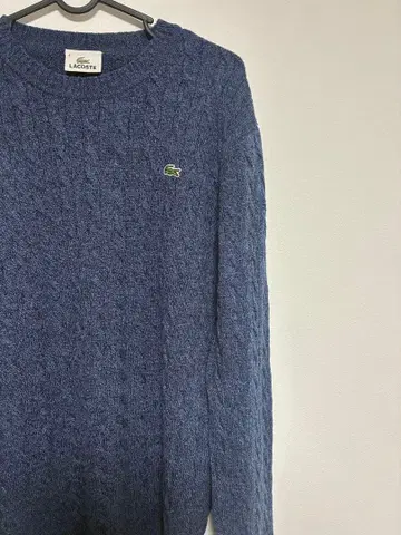 새상품급 라코스테 니트 스웨터 케이블 짜임 원 포인트 네이비 4