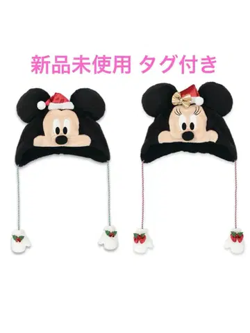 디즈니 크리스마스 미키 미니 팬 캡 세트