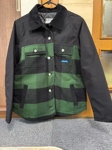 KAVU 그린 체크 무늬 여성용 자켓 L 사이즈 빅