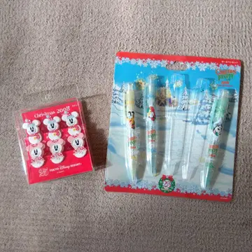 디즈니 크리스마스 볼펜 클립 세트 25주년 눈사람