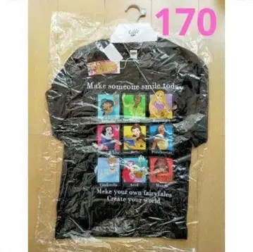 170 사이즈 디즈니 프린세스 T셔츠 블랙 시마무라 폴라로이드 사진