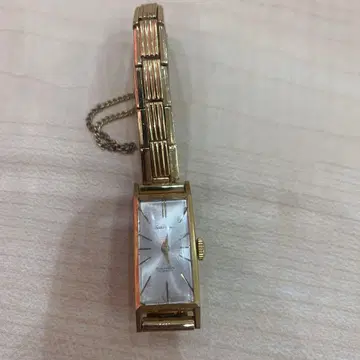 SEIKO 골드 수동 와인딩 아날로그 시계 직사각형 케이스