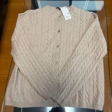 미사용 새상품 유니클로 케이블 크루넥 가디건 3XL