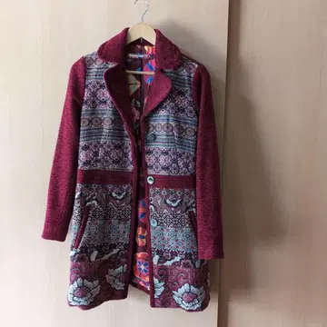 Desigual 롱 코트 38 빨간색 꽃무늬