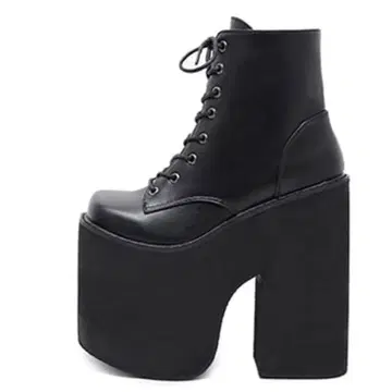 17cm 통굽 힐 숏부츠