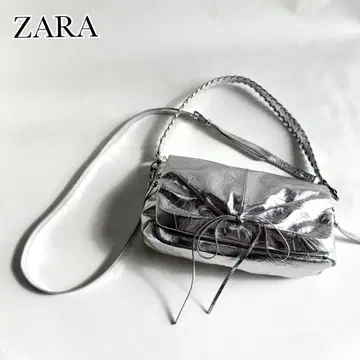 ZARA 자라 메탈릭 실버 숄더백 캐주얼 여성용