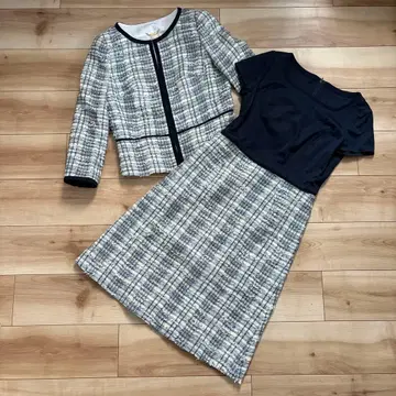 새상품급 Harrods 해롯 트위드 원피스 수트 셋업 포멀