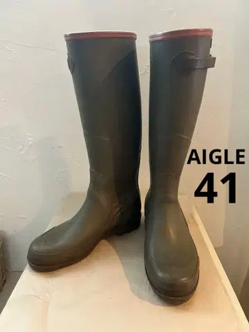 5회 이내 사용) AIGLE 에이글 41 레인부츠 레인슈즈 장화