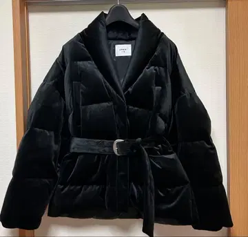 Ameri VELVET DOWN JACKET 블랙
