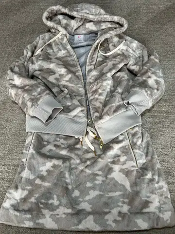 준 로베 카모 패턴 복슬복슬 플리스 셋업