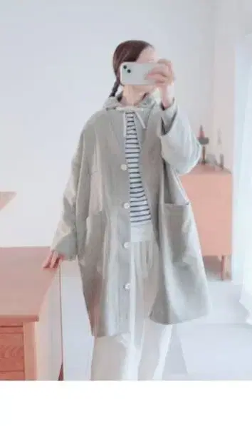 [ 새상품급 ] sirone 그레이 롱 코트