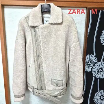 새상품급 가격 인하품 ZARA 베이지 보아 무스탕 라이더 자켓 M