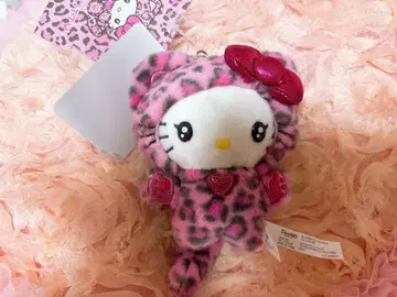 산리오 헬로키티 마스코트 홀더 갸루 고양이 새상품 키티 인형 표범 무늬