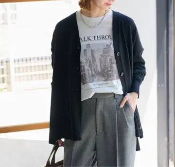 BiellaYarn 와이드 V넥 가디건