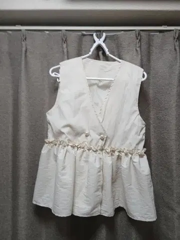 아이보리 랩 스타일 베스트 M~L