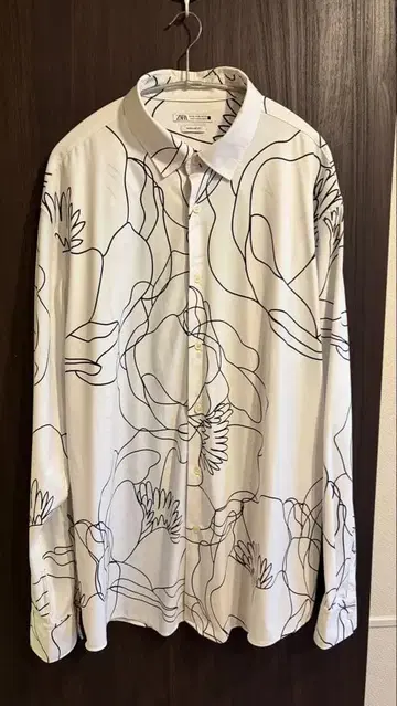 ZARA 꽃무늬 긴팔 셔츠 XL