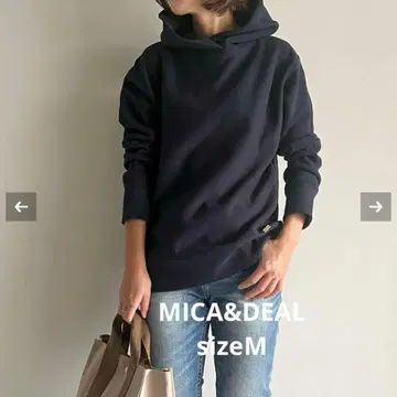 MICA&DEAL 코튼 후드티 네이비