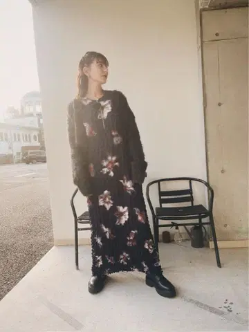 ameri vintage neon flower i line dress