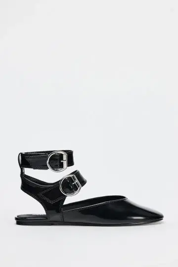 ZARA 자라 더블 버클 슬링백 발레리나