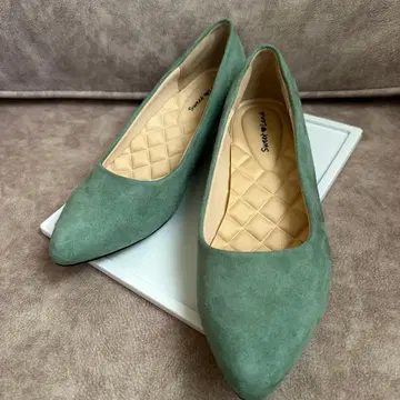 [ 새상품급 ] 에메랄드 그린 스웨이드 펌프스 LL