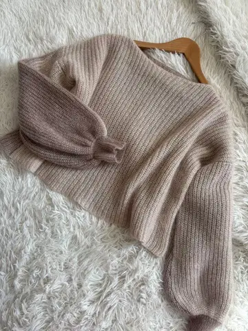 엔리카 바이컬러 니트 모헤어 굵은 짜임