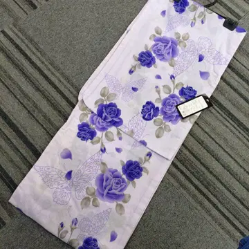 유카타 큰 사이즈 보라색 장미와 나비 유카타 단품