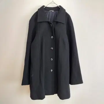 SunAmour 울 코트 S 블랙 고급 미들 기장 큐프라 안감