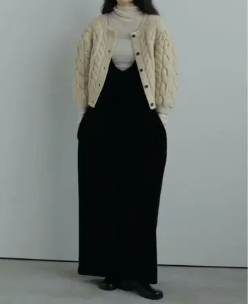 anuke 블랙 벨로아 원피스 38