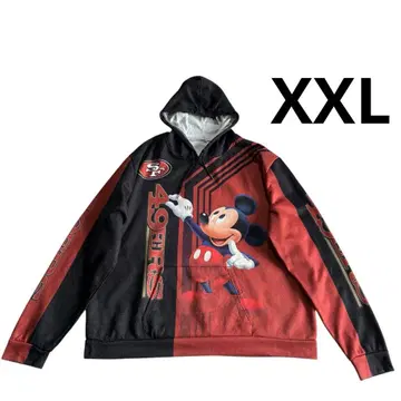 미키마우스 49ers 올 패턴 후드티 XXL 블랙 홍차 폴리에스테르