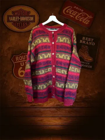 [ 적자 판매! ] Eddie Bauer 90s 모헤어 가디건 올 패턴