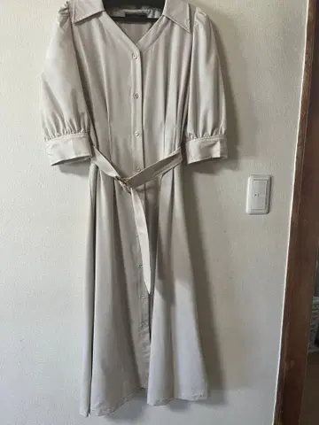 Swingle 베이지 버튼업 원피스