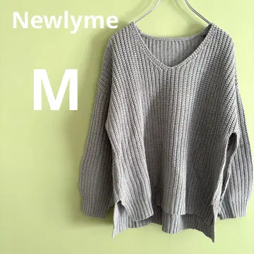 Newlyme 뉴리미 그레이 V넥 니트 스웨터 M