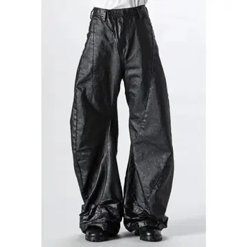 10oz Coated Denim Curved Wide Pants