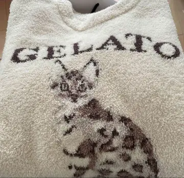 GELATO 고양이 자수 화이트 룸웨어