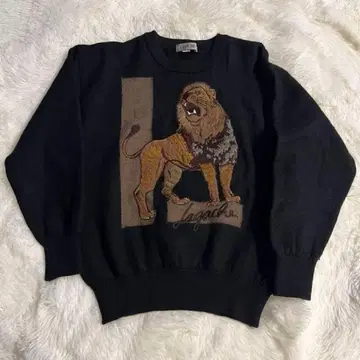 LAGACHE 라가체 모헤어 혼방 니트 라이온 자수