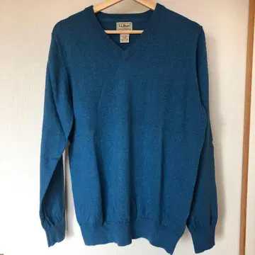 [미사용 새상품] S 사이즈 L.L.Bean V넥 스웨터 터콰이즈 블루
