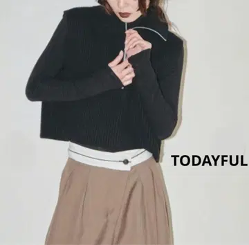 [ 정가 19,580엔 ] TODAYFUL 하프 지퍼 니트 베스트