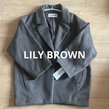 LILY BROWN 샤기 오버 사이즈 자켓 그레이 체스터 코트