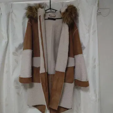 ZARA BASIC 퍼 쉘 파카 코트 S