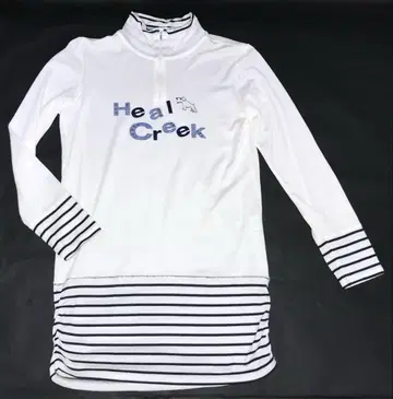 힐 크릭 Heal Creek 골프 로고 롱 상의 40 화이트